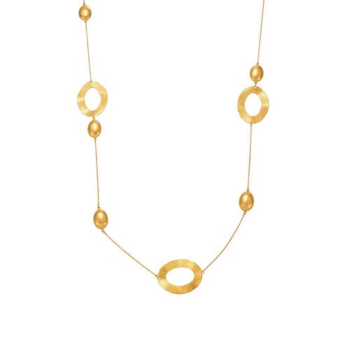 Collier d'acier titane, Placage de couleur d'or, bijoux de mode & pour femme, Vendu par PC