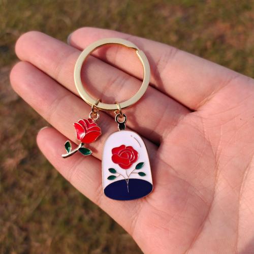 Llaveros, aleación de zinc, chapado en color dorado, Joyería & esmalte, más colores para la opción, Vendido por UD