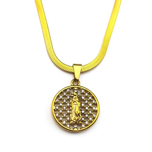 Nerezová ocel šperky náhrdelník, 304 Stainless Steel, unisex & s drahokamu & dutý, více barev na výběr, Prodáno By PC