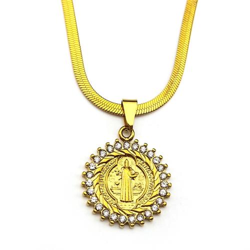 Nerezová ocel šperky náhrdelník, 304 Stainless Steel, módní šperky & unisex & s drahokamu, více barev na výběr, Prodáno By PC