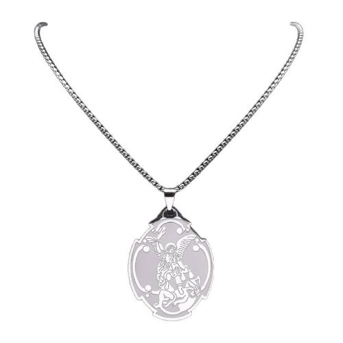 Nerezová ocel šperky náhrdelník, 304 Stainless Steel, módní šperky & leštěný & pro muže, více barev na výběr, Prodáno By PC