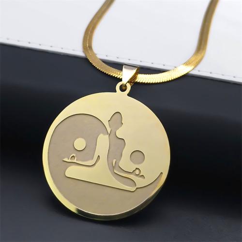 Nerezová ocel šperky náhrdelník, 304 Stainless Steel, módní šperky & unisex, více barev na výběr, Prodáno By PC