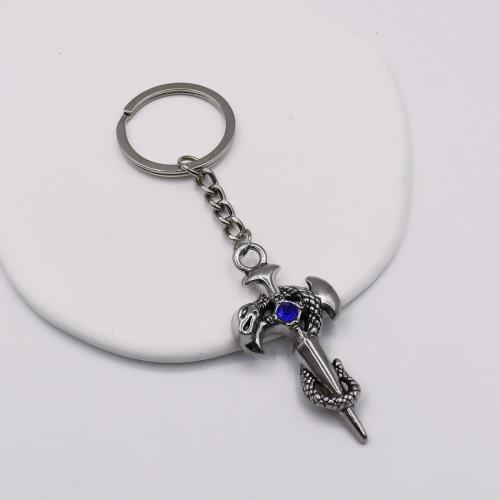 Llaveros, aleación de zinc, chapado en color dorado, Joyería & con diamantes de imitación, más colores para la opción, Vendido por UD