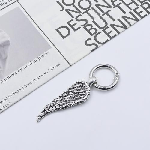 Llaveros, aleación de zinc, Ala, chapado en color dorado, Joyería, plateado, Vendido por UD