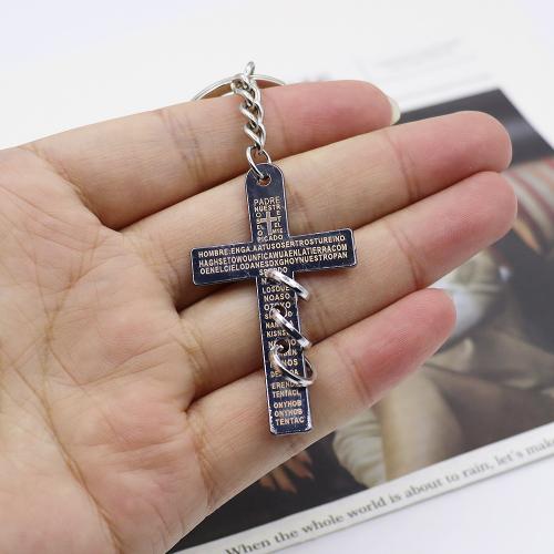 Llaveros, aleación de zinc, Cruces, chapado en color dorado, Joyería, Negro, Vendido por UD
