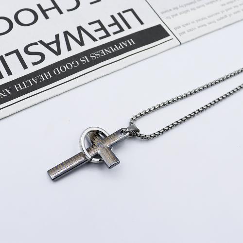Zink Alloy tröja kedja halsband, Cross, guldfärg pläterade, mode smycken, silver, Säljs av PC