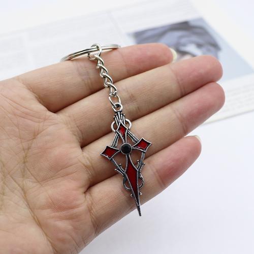 Llaveros, aleación de zinc, Cruces, chapado en color dorado, Joyería & esmalte, más colores para la opción, Vendido por UD