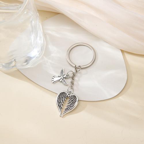 Llaveros, aleación de zinc, chapado en color dorado, Joyería, plateado, Vendido por UD