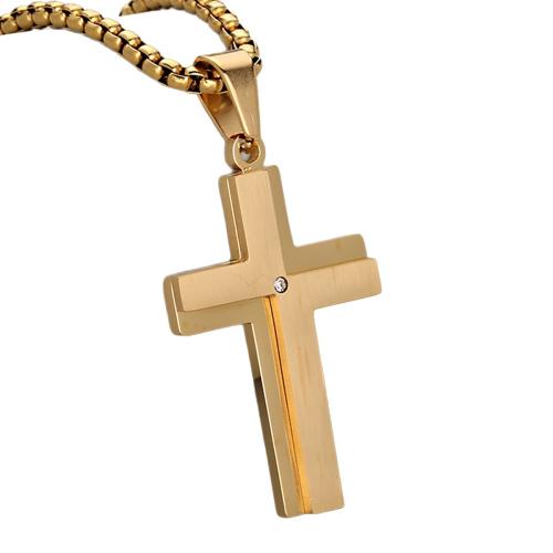 Nerezová ocel Cross Přívěsky, 304 Stainless Steel, Kříž, Dvojitá vrstva & DIY & s drahokamu, více barev na výběr, Prodáno By PC