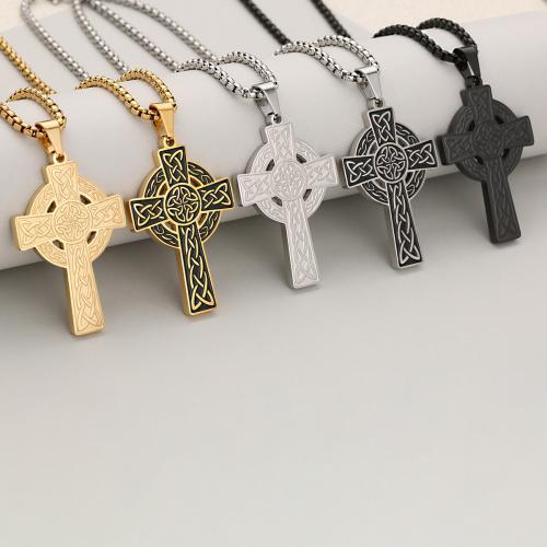 Nerezová ocel Cross Přívěsky, 304 Stainless Steel, DIY & dutý, více barev na výběr, Prodáno By PC