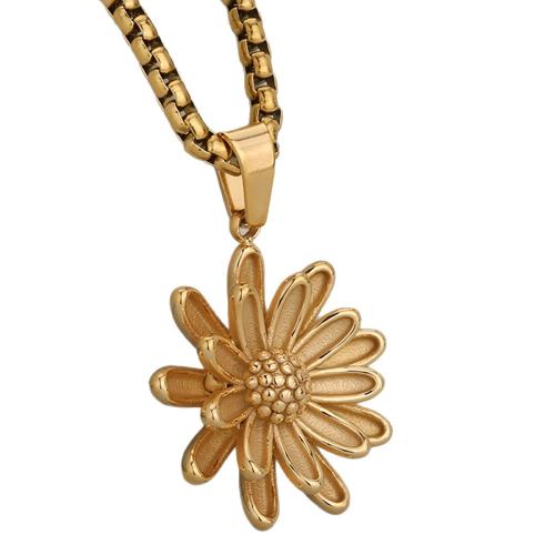 Stainless Steel Flower Pendant 304 Stainless Steel Daisy plated DIY Sold By PC