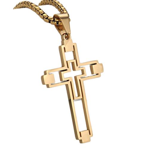 Nerezová ocel Cross Přívěsky, 304 Stainless Steel, Kříž, DIY & dutý, více barev na výběr, Prodáno By PC