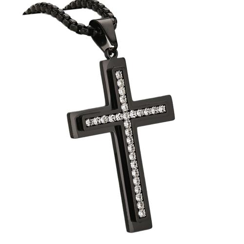 Nerezová ocel Cross Přívěsky, 304 Stainless Steel, Kříž, DIY & s drahokamu, více barev na výběr, Prodáno By PC