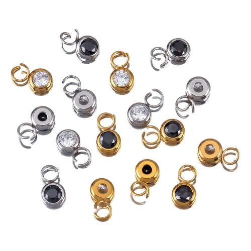 Roestvrij stalen sieraden Hangers, 304 roestvrij staal, Ronde, plated, DIY & met strass, meer kleuren voor de keuze, 10pC's/Bag, Verkocht door Bag