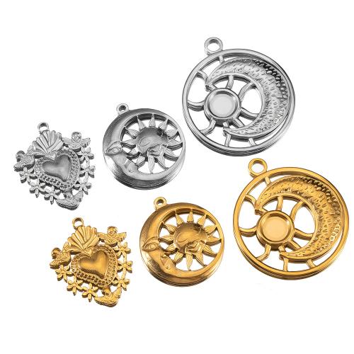 Roestvrij stalen sieraden Hangers, 304 roestvrij staal, plated, DIY & verschillende stijlen voor de keuze & hol, meer kleuren voor de keuze, 2pC's/Bag, Verkocht door Bag