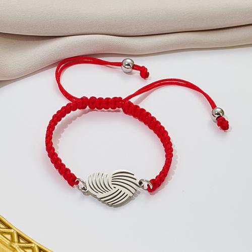 Bijoux bracelets de mode, Acier inoxydable 304, avec Cordon de noeud, coeur, Placage, bijoux de mode, plus de couleurs à choisir, Vendu par PC