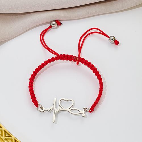 Bijoux bracelets de mode, Acier inoxydable 304, avec Cordon de noeud, Électrocardiographique, Placage, bijoux de mode, plus de couleurs à choisir, Vendu par PC
