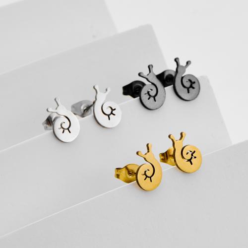 Boucle d'oreille de gaujon en acier inoxydable, Acier inoxydable 304, escargot, Placage, bijoux de mode, plus de couleurs à choisir, 12pairescouple/sac, Vendu par sac