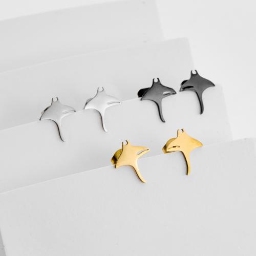 Boucle d'oreille de gaujon en acier inoxydable, Acier inoxydable 304, animal, Placage, bijoux de mode, plus de couleurs à choisir, 12pairescouple/sac, Vendu par sac