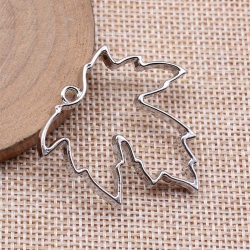 Zinc Alloy Leaf Pendants plated DIY & hollow Sold By Bag