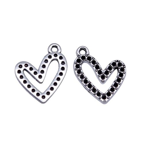 Zink Alloy Hjärta Hängen, plated, DIY, 10PC/Bag, Säljs av Bag