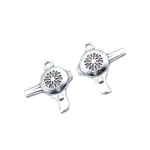 Zinc Alloy Pendants Hair Drier plated DIY antique silver color Sold By Bag