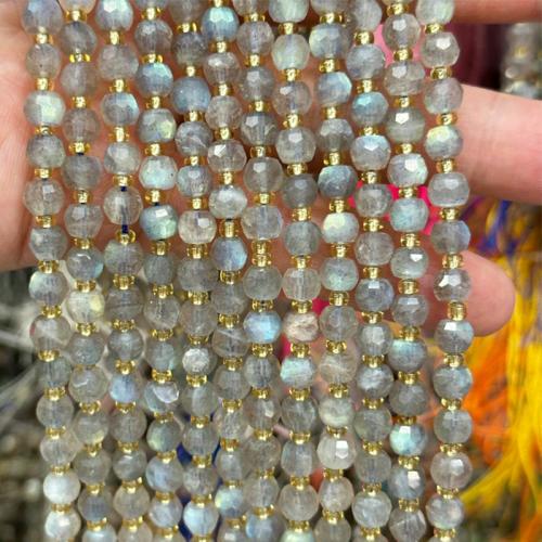 Labradorite Pärlor, Labradorit, Lykta, polerad, DIY & fasetterad, 4x6mm, Såld Per Ca 38 cm Strand