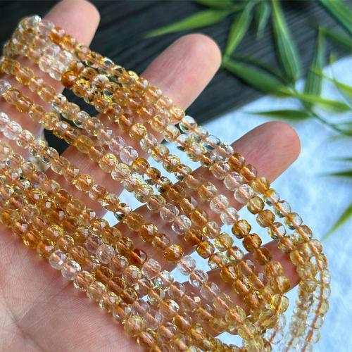 Přírodní citrín korálky, Náměstí, lesklý, DIY & tváří, 4x4mm, Prodáno za Cca 38-39 cm Strand