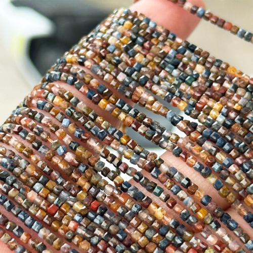 Gemstone Smycken Pärlor, Pietersite, Square, polerad, DIY & olika storlek för val & fasetterad, Såld Per Ca 38 cm Strand