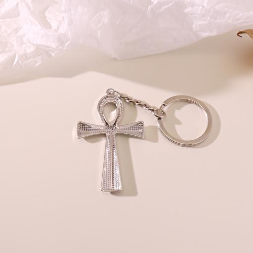 Llaveros, aleación de zinc, Cruces, chapado en color dorado, Joyería, plateado, Vendido por UD