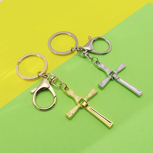 Llaveros, aleación de zinc, Cruces, chapado en color dorado, Joyería, más colores para la opción, Vendido por UD