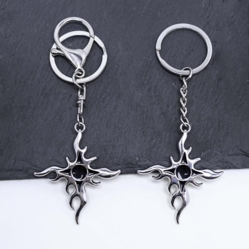 Llaveros, aleación de zinc, Cruces, chapado en color dorado, Joyería, plateado, Vendido por UD