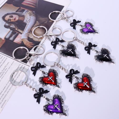 Llaveros, aleación de zinc, Corazón, chapado en color dorado, Joyería & esmalte, más colores para la opción, Vendido por UD