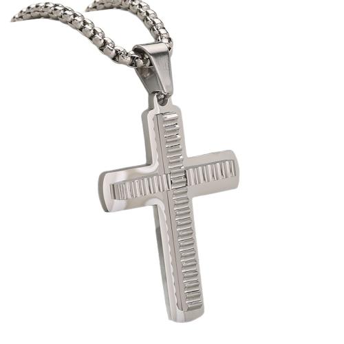 Nerezová ocel Cross Přívěsky, 304 Stainless Steel, Kříž, DIY & 3D efekt, více barev na výběr, Prodáno By PC