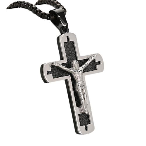 Nerezová ocel Cross Přívěsky, 304 Stainless Steel, Kříž, reliéfní & DIY, více barev na výběr, Prodáno By PC