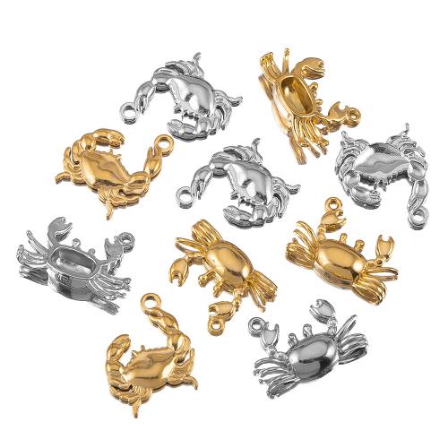 Stainless Steel Animal Pendants 304 Stainless Steel Crab plated DIY Sold By Bag