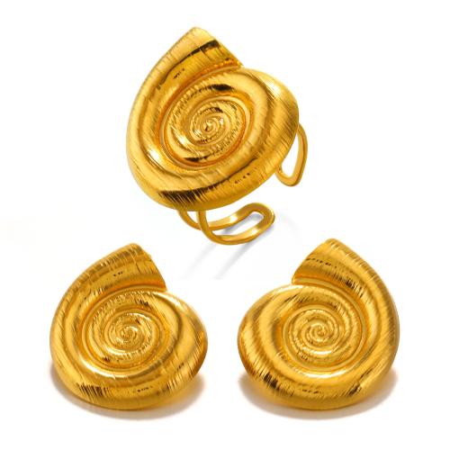 Stainless Steel smycken Ställer, 304 rostfritt stål, Trumpetsnäcka, plated, mode smycken & olika stilar för val & för kvinna, gyllene, Säljs av PC