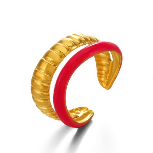 Smalt z nerezové oceli prst prsten, 304 Stainless Steel, barva pozlacený, pro ženy & dutý, více barev na výběr, Prodáno By PC