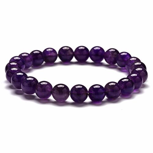 Bracelets quartz, améthyste, bijoux de mode, violet, Longueur 19 cm, Vendu par PC