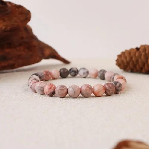 Bracelets de pierres précieuses, Jaspe de zèbre, bijoux de mode, couleurs mélangées, Longueur 19 cm, Vendu par PC