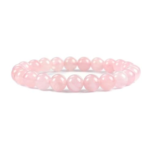 Kwarts armbanden, Rozenkwarts, mode sieraden, roze, Lengte 19 cm, Verkocht door PC