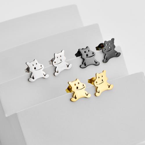 Boucle d'oreille de gaujon en acier inoxydable, Acier inoxydable 304, animal, Placage, bijoux de mode, plus de couleurs à choisir, 12pairescouple/sac, Vendu par sac