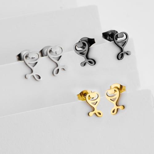 Boucle d'oreille de gaujon en acier inoxydable, Acier inoxydable 304, Stéthoscope, Placage, bijoux de mode, plus de couleurs à choisir, 12pairescouple/sac, Vendu par sac