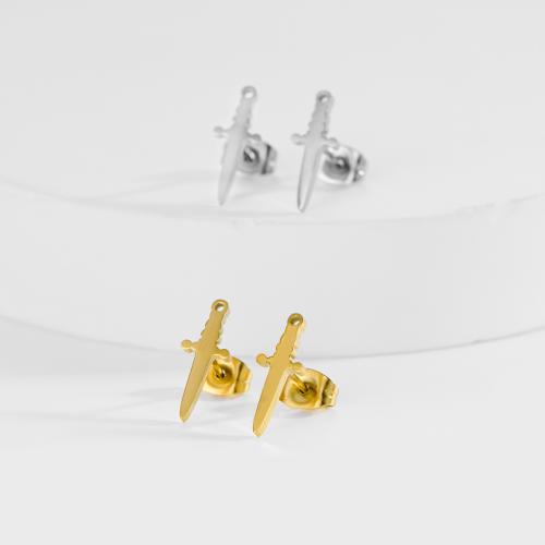 Boucle d'oreille de gaujon en acier inoxydable, Acier inoxydable 304, Placage, Halloween Design & bijoux de mode, plus de couleurs à choisir, 12pairescouple/sac, Vendu par sac