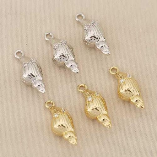 Šatonové mosaz Přívěsky, Ulita, á, DIY & s drahokamu, více barev na výběr, 12PC/Bag, Prodáno By Bag