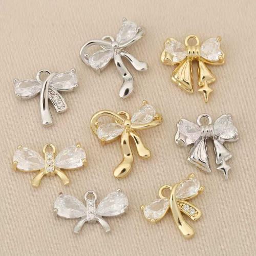 Šatonové mosaz Přívěsky, Bowknot, á, DIY & s drahokamu, více barev na výběr, nikl, olovo a kadmium zdarma, 10PC/Bag, Prodáno By Bag