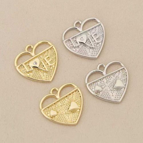 Šatonové mosaz Přívěsky, Srdce, á, DIY & s drahokamu, více barev na výběr, nikl, olovo a kadmium zdarma, 10PC/Bag, Prodáno By Bag