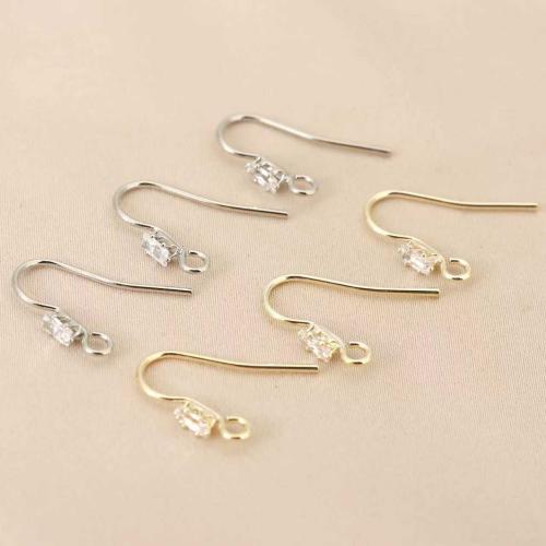 Ορείχαλκος γάντζος Earwire, επιχρυσωμένο, DIY & μικρο ανοίξει κυβικά ζιρκονία, περισσότερα χρώματα για την επιλογή, νικέλιο, μόλυβδο και κάδμιο ελεύθεροι, 10PCs/τσάντα, Sold Με τσάντα