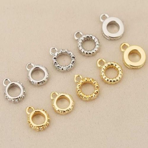 Perles attaches en laiton, beignet, Placage, DIY & creux, plus de couleurs à choisir, protéger l'environnement, sans nickel, plomb et cadmium, 10PC/sac, Vendu par sac