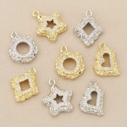 Šatonové mosaz Přívěsky, á, DIY & s drahokamu & dutý, více barev na výběr, nikl, olovo a kadmium zdarma, 10PC/Bag, Prodáno By Bag